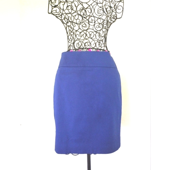Ann Taylor Dresses & Skirts - Ann Taylor Royal Blue Cotton Pencil Skirt Size 0 NWOT